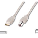 Digitus Yazıcı Kablosu Bej USB 2.0 (3m) - AK-300102-030-E