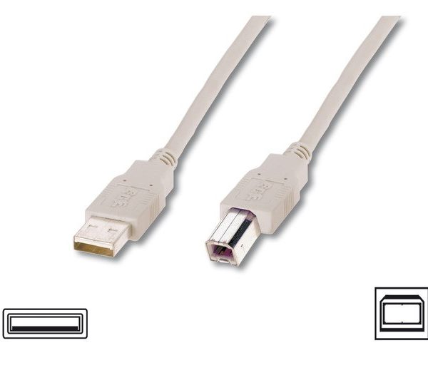 Digitus Yazıcı Kablosu Bej USB 2.0 (3m) - AK-300102-030-E