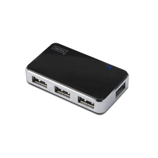 Digitus USB 2.0 Çoklayıcı Siyah-Gümüş (4 Port) - DA-70220